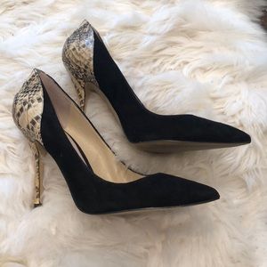 Black & Snakeskin shoes